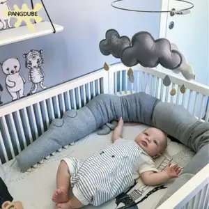 200cm Crocodile Bumper for Baby Crib Bumpers for Children's Bed Gray Crocodile Pillow Baby Room Decor Baby Bed Bumper -
