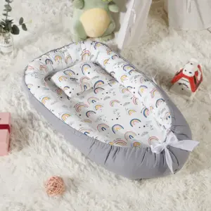 Newborn lounge chair, breathable and soft nest cover, suitable babies aged 0-24 months, essential babies, portable lounge chair -